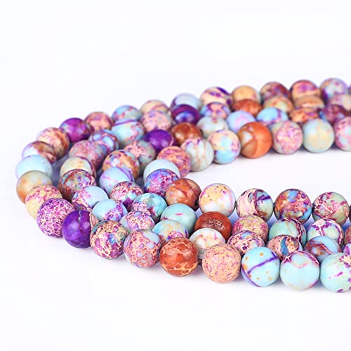 mm bunte Imperial-Jaspis-Perlen, runde Jaspis-Perlen zur Schmuckherstellung, Armband, Halskette, 38,1 cm von generic