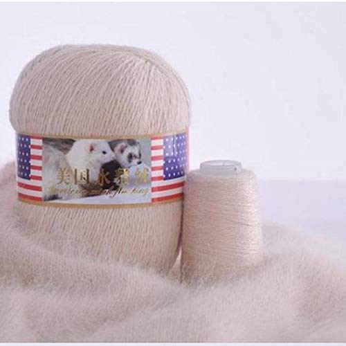 Generies 70 g/Stück Kaschmir, lang, weiches Nerzgarn, Plüsch, Merinosamt, Wolle zum Stricken und Häkeln, warm AQ310 (Beige, 70 g) von generies