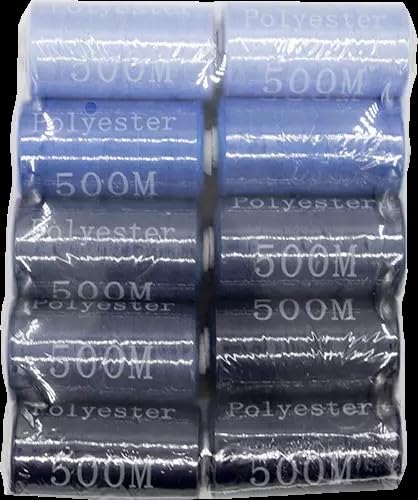 Allesnäher, Nähgarn Polyester 10 x 500 meter (Blaumix) von generisch
