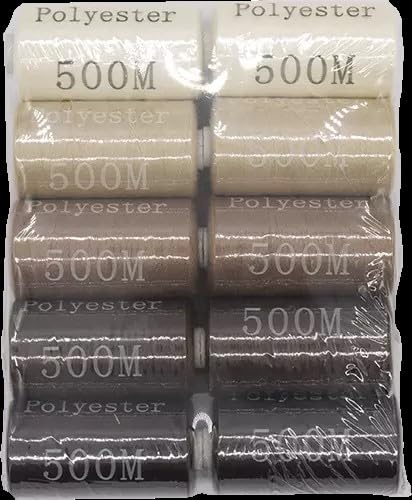 Allesnäher, Nähgarn Polyester 10 x 500 meter (Braunmix) von generisch