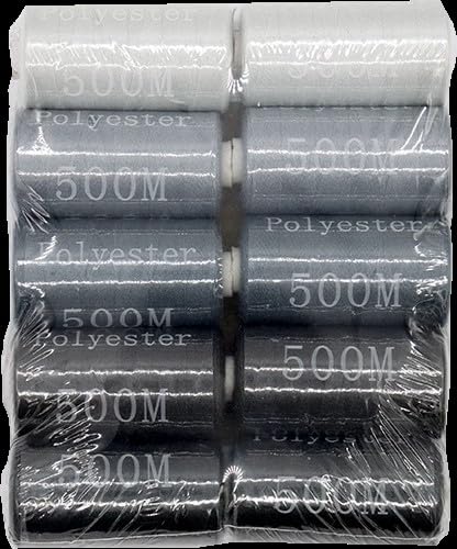 Allesnäher, Nähgarn Polyester 10 x 500 meter (Graumix) von generisch