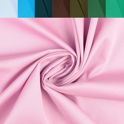 Baumwolle Köper Stoff Meterware uni - robuster Twillstoff, stabiler Hosenstoff, Taschenstoff einfarbig, Trenchcoat *Ab 50 cm, Farbe: 011 rosa von generisch
