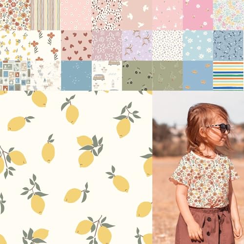 Baumwolljersey bedruckt, Jersey Stoff Meterware Sommer, Jerseystoff Blumen - Strickjersey Kinderdrucke - Stretchstoff Mädchen, BW-Jersey Jungs *ab 50cm, Farbe: 80-A91-002 Zitronen Baumwolljersey bedruckt, Jersey Stoff Meterware Sommer, Jerseystoff Blumen - Strickjersey Kinderdrucke - Stretchstoff Mädchen, BW-Jersey Jungs *ab 50cm, Farbe: 80-A91-002 Zitronen von generisch