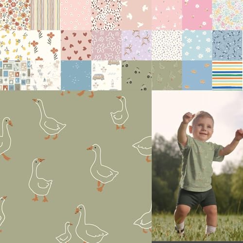 Baumwolljersey bedruckt, Jersey Stoff Meterware Sommer, Jerseystoff Blumen - Strickjersey Kinderdrucke - Stretchstoff Mädchen, BW-Jersey Jungs *ab 50cm, Farbe: 80-A91-016 Gänse Baumwolljersey bedruckt, Jersey Stoff Meterware Sommer, Jerseystoff Blumen - Strickjersey Kinderdrucke - Stretchstoff Mädchen, BW-Jersey Jungs *ab 50cm, Farbe: 80-A91-016 Gänse von generisch