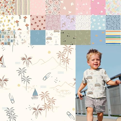Baumwolljersey bedruckt, Jersey Stoff Meterware Sommer, Jerseystoff Blumen - Strickjersey Kinderdrucke - Stretchstoff Mädchen, BW-Jersey Jungs *ab 50cm, Farbe: 80-A91-020 Insel Baumwolljersey bedruckt, Jersey Stoff Meterware Sommer, Jerseystoff Blumen - Strickjersey Kinderdrucke - Stretchstoff Mädchen, BW-Jersey Jungs *ab 50cm, Farbe: 80-A91-020 Insel von generisch