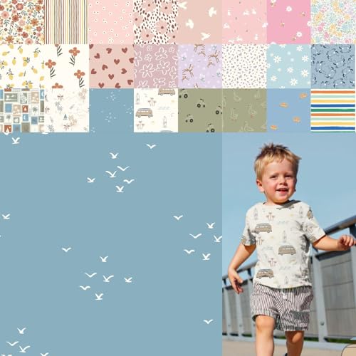 Baumwolljersey bedruckt, Jersey Stoff Meterware Sommer, Jerseystoff Blumen - Strickjersey Kinderdrucke - Stretchstoff Mädchen, BW-Jersey Jungs *ab 50cm, Farbe: 80-A91-021 Vögel Baumwolljersey bedruckt, Jersey Stoff Meterware Sommer, Jerseystoff Blumen - Strickjersey Kinderdrucke - Stretchstoff Mädchen, BW-Jersey Jungs *ab 50cm, Farbe: 80-A91-021 Vögel von generisch