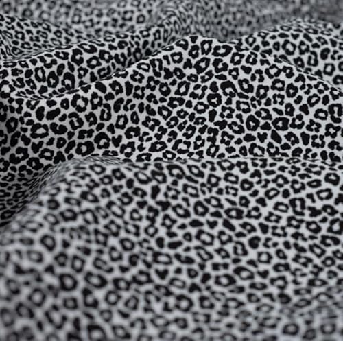Baumwolljersey bedruckt Leopard - Jerseystoff Meterware Leo, BW Jersey Leomuster Tierprint *Ab 50cm, Farbe: 051 creme von generisch