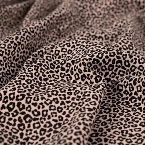 Baumwolljersey bedruckt Leopard - Jerseystoff Meterware Leo, BW Jersey Leomuster Tierprint *Ab 50cm, Farbe: 052 beige von generisch