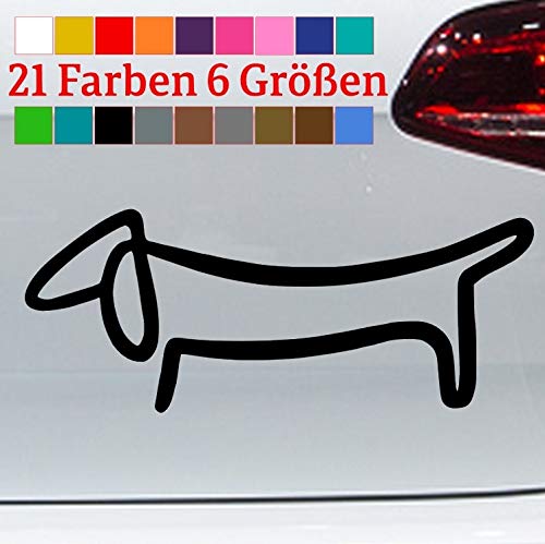 Dackel Aufkleber Sticker Hund Haustier Puppy Dog Love Wienerd JDM Vinyl Decal in 6 Größen und 21 Farben von generisch