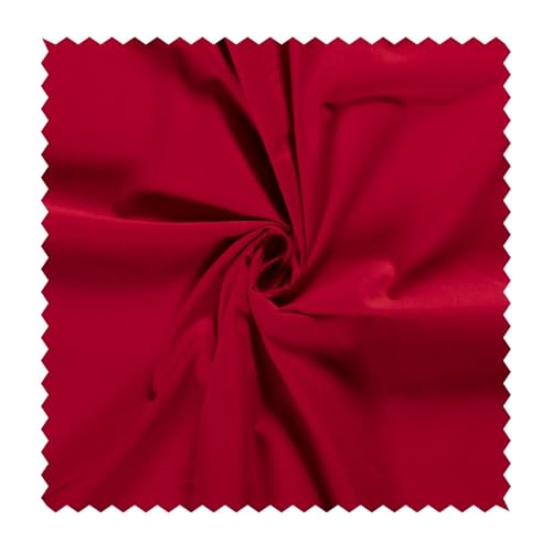 Feincord Meterware - Baumwollstoff gerippt - weicher Babycord - Cord Stoff – stabile Baumwolle uni, Ökotex Bekleidungsstoff Rippen *Ab 50 cm, Farbe: 015 rot von generisch