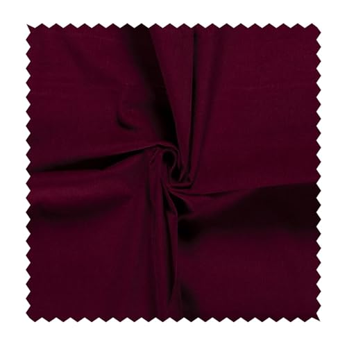 Feincord Meterware - Baumwollstoff gerippt - weicher Babycord - Cord Stoff – stabile Baumwolle uni, Ökotex Bekleidungsstoff Rippen *Ab 50 cm, Farbe: 018 bordeaux von generisch