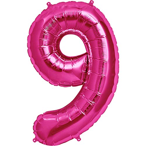 Folienballons/Zahlenballons 0-9 Silber Gold Blau Pink - 40 cm Freie Zahlwahl für Geburtstag Jubiläum & Co - Party Geschenk Dekoration Folienballon Luftballon Happy Birthday (9, Blau) von generisch