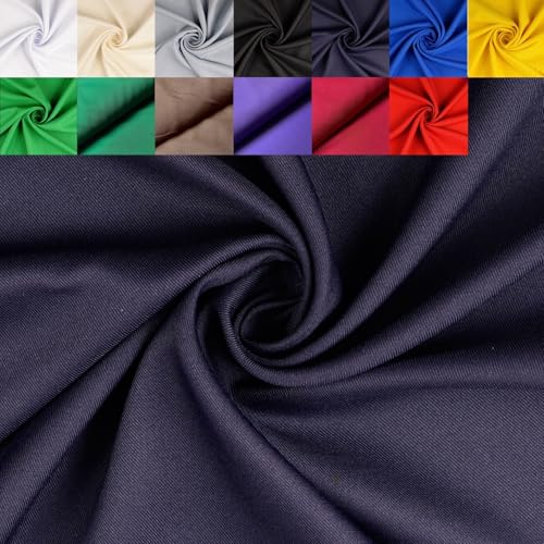 Gabardine Köper Stoff Meterware uni - robuster Polyester Twillstoff, stabiler Hosenstoff, Taschenstoff, Trenchcoat *Ab 50 cm, Farbe: 008 marine von generisch