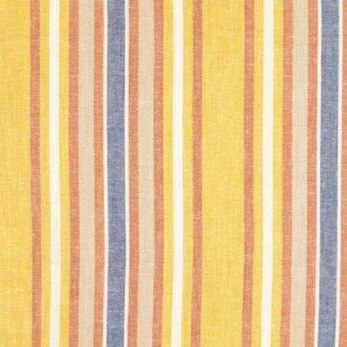 Halbleinen Meterware gemustert Streifen - Leinenstoffe bunt gestreift - Viskoseleinen, Leinengewebe - Leinen Viskose *Ab 50cm, Farbe: 031 gelb von generisch