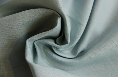 Leinen Meterware aus Europa - 100% Leinenstoff Uni - Leinengewebe - Strukturleinen - farbiges Linen - Reinleinen *ab 50cm, Farbe: 1516 hellblau von generisch