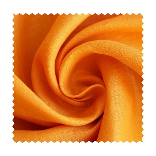 Leinen Voile Meterware - weicher Leinenvoile uni - fließender Blusenstoff, luftiger Sommerstoff, leichter Leinenstoff, Naturstoff Sommerstoff *Ab 50 cm, Farbe: 003 orange von generisch