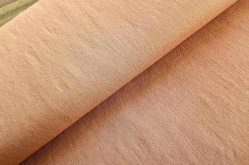 Leinen gewaschen - Sommerleinen - Reinleinen gewaschen - washed Linen - Naturfaser - Leinenstoff leicht *Ab 50cm x 135cm, Farbe: 838 kupfer von generisch