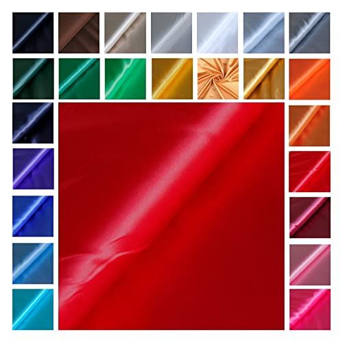 Satin Glänzend - Futterstoff -glänzender Dekostoff - Polyester Seide - günstiger Futterstoff - Faschingsseide - 100% Polyester *Ab 50cm x 145 cm, Farbe: 050 rot Satin Glänzend - Futterstoff -glänzender Dekostoff - Polyester Seide - günstiger Futterstoff - Faschingsseide - 100% Polyester *Ab 50cm x 145 cm, Farbe: 050 rot von generisch