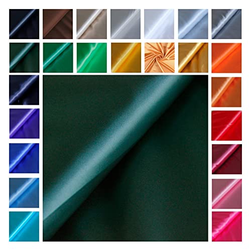 Satin Glänzend - Futterstoff -glänzender Dekostoff - Polyester Seide - günstiger Futterstoff - Faschingsseide - 100% Polyester *Ab 50cm x 145 cm, Farbe: 071 dunkelgrün von generisch