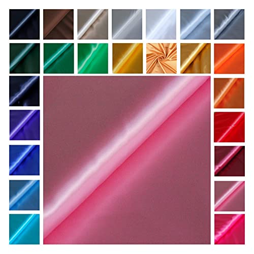 Satin Glänzend - Futterstoff -glänzender Dekostoff - Polyester Seide - günstiger Futterstoff - Faschingsseide - 100% Polyester *Ab 50cm x 145 cm, Farbe: 012 rosa von generisch