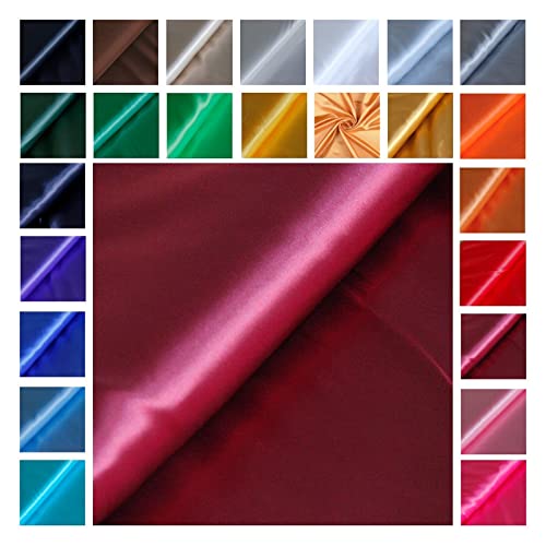 Satin Glänzend - Futterstoff -glänzender Dekostoff - Polyester Seide - günstiger Futterstoff - Faschingsseide - 100% Polyester *Ab 50cm x 145 cm, Farbe: 054 weinrot von generisch