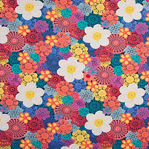 Stoff Jersey Baumwolle Kinderstoff Damenstoff Baumwollstoff Jerseystoff Digitaldruck Blumen bunt von generisch