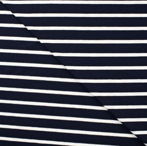 Viskose Jersey Streifen Meterware - Stretchstoff Viskose - Viskosestoff gestreift - Jerseystoff, Viskosejersey *Ab 50cm, Farbe: 208 marine 15 & 5mm Viskose Jersey Streifen Meterware - Stretchstoff Viskose - Viskosestoff gestreift - Jerseystoff, Viskosejersey *Ab 50cm, Farbe: 208 marine 15 & 5mm von generisch