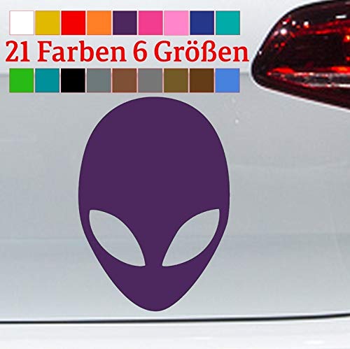 generisch Alien Sticker Vinyl Aufkleber Kopf UFO Sci-Fi Marsmensch Area 51 JDM Roswell Dub in 6 Größen und 21 Farben von generisch