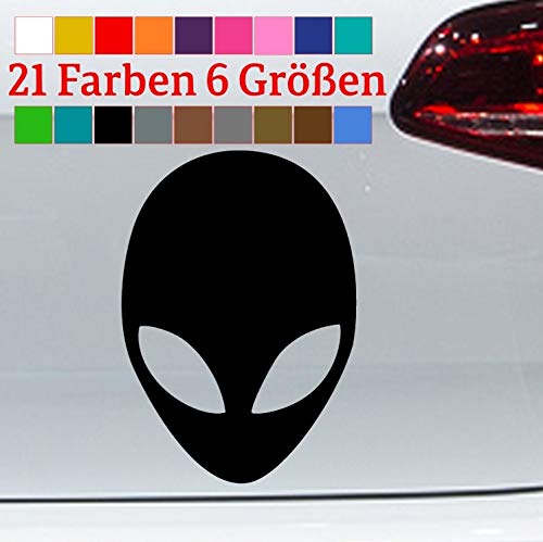 generisch Alien Sticker Vinyl Aufkleber Kopf UFO Sci-Fi Marsmensch Area 51 JDM Roswell Dub in 6 Größen und 21 Farben generisch Alien Sticker Vinyl Aufkleber Kopf UFO Sci-Fi Marsmensch Area 51 JDM Roswell Dub in 6 Größen und 21 Farben von generisch