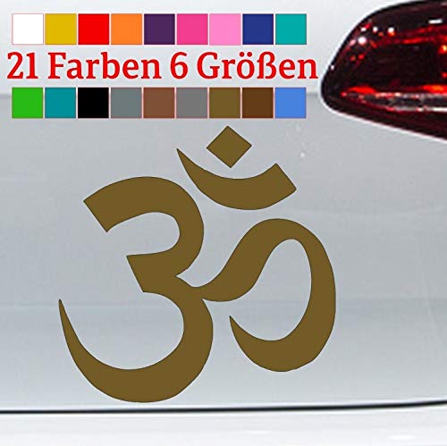 generisch Om Zeichen Aufkleber Yoga Omm Ohm Symbol AUM Huddhismus Hindu Meditation Sticker in 6 Größen und 21 Farben von generisch