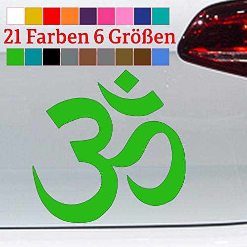 generisch Om Zeichen Aufkleber Yoga Omm Ohm Symbol AUM Huddhismus Hindu Meditation Sticker in 6 Größen und 21 Farben von generisch