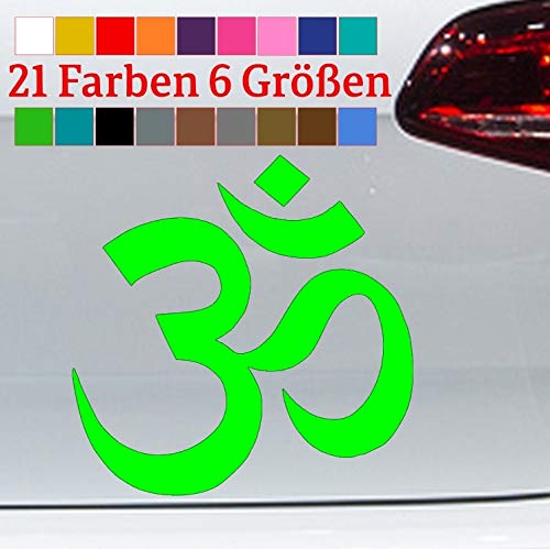 generisch Om Zeichen Aufkleber Yoga Omm Ohm Symbol AUM Huddhismus Hindu Meditation Sticker in 6 Größen und 21 Farben von generisch