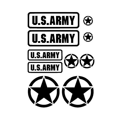generisch US Army USA Star Aufkleber Set Military Sticker Set XL oder m (91/20) (dunkelgrau matt, m) von generisch
