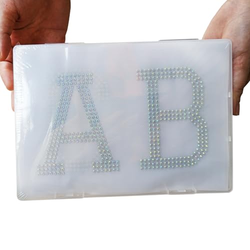 Genio Cristal 26 Strass Buchstaben zum Aufbügeln - 10.2 cm Kristall AB Hotfix Alphabet Transfers A-Z DIY Bling Applikationen für Hemden, Hoodies, Taschen & Heat Press Kleidung Dekoration von genio cristal