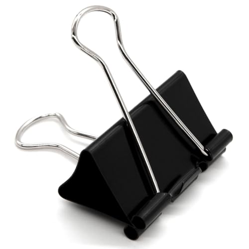 Foldback Klammern Clips Groß 60mm 6 Stück Büroklammern klemmen Vielzweckklammern Super Extra Groß Bulldoggen-Clips, (Schwarz) von gentlewater