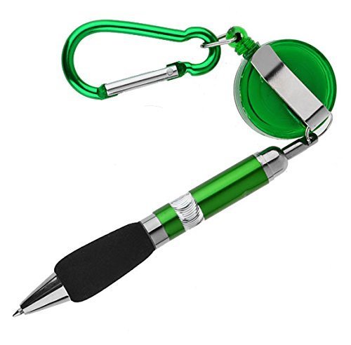 geo-versand Kugelschreiber mit Zip - Karabiner - zum befestigen -umhängen aufhängen - Stift halterung, Bedinung, Kellner, Geocaching Kugelschreiber lanyard schlüsselband befstigung (1) von geo-versand
