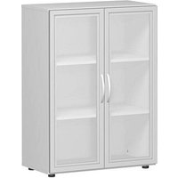 geramöbel Aktenschrank Flex, S-383802-GTL lichtgrau, Acrylglas satiniert 2 Fachböden 80,0 x 42,0 x 110,4 cm von geramöbel