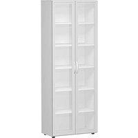 geramöbel Aktenschrank Flex, S-386821-GTL lichtgrau, Acrylglas satiniert 5 Fachböden 80,0 x 42,0 x 216,0 cm von geramöbel