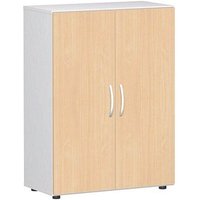 geramöbel Aktenschrank Flex, S-383102-BW weiß, buche 2 Fachböden 80,0 x 42,0 x 110,4 cm von geramöbel