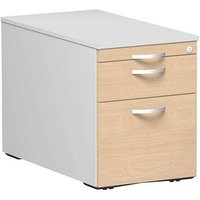 geramöbel Flex Rollcontainer lichtgrau, buche 3 Auszüge 43,8 x 80,0 x 56,5 cm von geramöbel