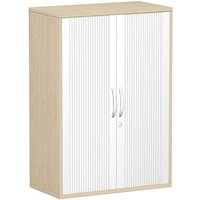 geramöbel Flex Rollladenschrank ahorn, silber 2 Fachböden 80,0 x 42,5 x 118,2 cm von geramöbel