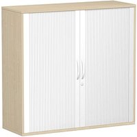 geramöbel Flex Rollladenschrank ahorn, silber 2 Fachböden 120,0 x 42,5 x 118,2 cm von geramöbel