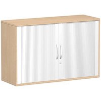 geramöbel Flex Rollladenschrank buche, silber 1 Fachboden 120,0 x 42,5 x 72,0 cm von geramöbel