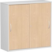 geramöbel Schiebetürenschrank Flex, S-312353-BL lichtgrau, buche 2 Fachböden 120,0 x 42,5 x 118,2 cm von geramöbel