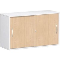 geramöbel Schiebetürenschrank Flex, S-312153-BW weiß, buche 1 Fachboden 120,0 x 42,5 x 72,0 cm von geramöbel