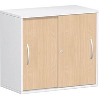 geramöbel Schiebetürenschrank Flex, S-381501-BW weiß, buche 1 Fachboden 80,0 x 42,5 x 72,0 cm von geramöbel