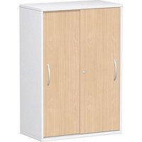 geramöbel Schiebetürenschrank Flex, S-383502-BW weiß, buche 2 Fachböden 80,0 x 42,5 x 118,2 cm von geramöbel