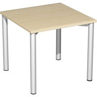 geramöbel Flex Schreibtisch ahorn, silber quadratisch, 4-Fuß-Gestell silber 80,0 x 80,0 cm geramöbel Flex Schreibtisch ahorn, silber quadratisch, 4-Fuß-Gestell silber 80,0 x 80,0 cm von geramöbel