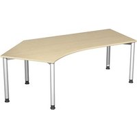 geramöbel Flex höhenverstellbarer Schreibtisch ahorn, silber L-Form, 5-Fuß-Gestell silber 216,6 x 113,0 cm geramöbel Flex höhenverstellbarer Schreibtisch ahorn, silber L-Form, 5-Fuß-Gestell silber 216,6 x 113,0 cm von geramöbel