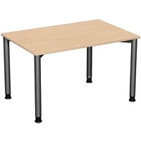 geramöbel Flex höhenverstellbarer Schreibtisch buche, anthrazit rechteckig, 4-Fuß-Gestell grau 120,0 x 80,0 cm geramöbel Flex höhenverstellbarer Schreibtisch buche, anthrazit rechteckig, 4-Fuß-Gestell grau 120,0 x 80,0 cm von geramöbel
